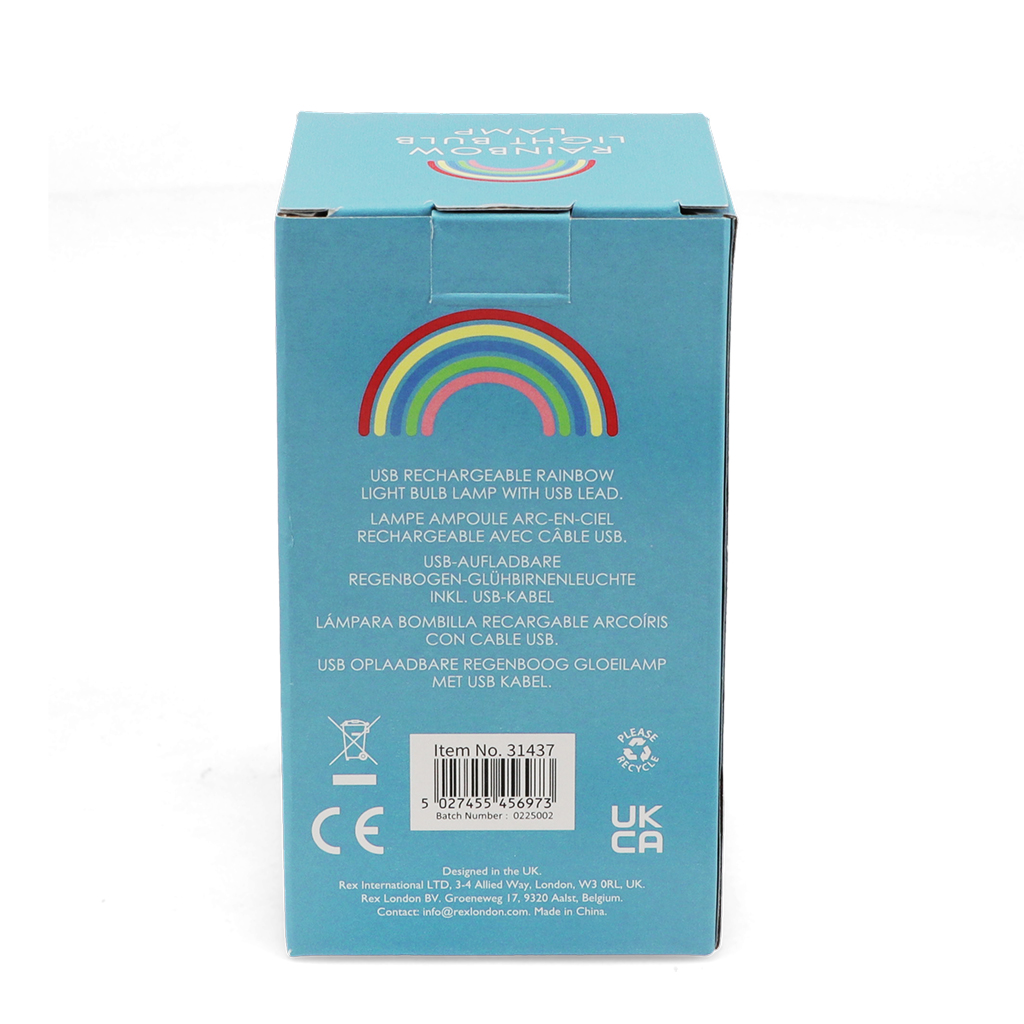 usb rechargeable light bulb lamp - rainbow
