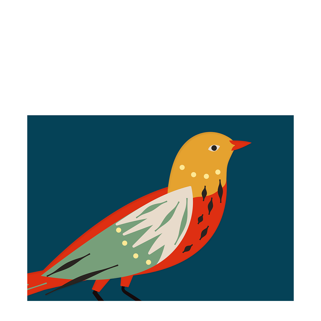 greetings card - patterned bird