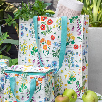 recycled shopping bag - wild flowers