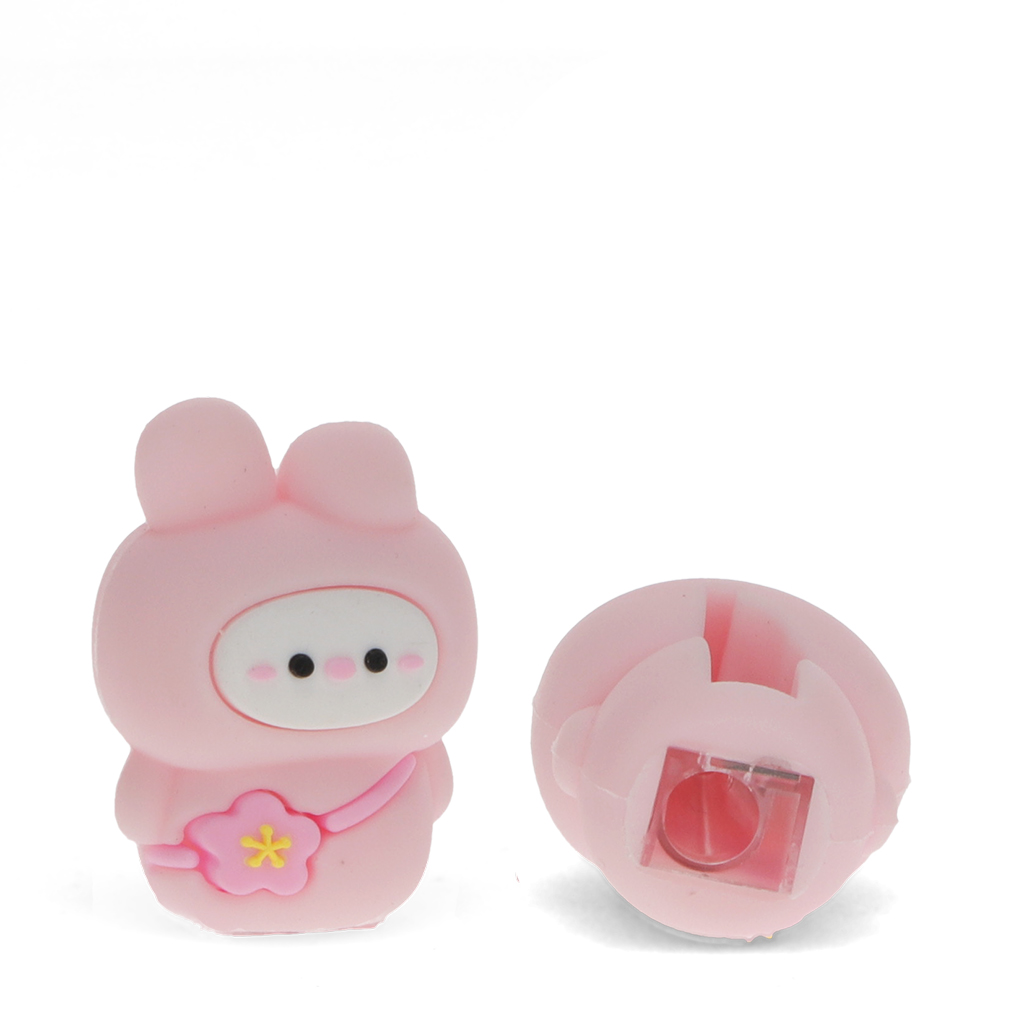 adorable animal pencil sharpener - pink bunny