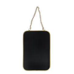 rectangular hanging mirror (15.5cm x 10.5cm) - gold tone rectangular hanging mirror (15.5cm x 10.5cm) - gold tone
