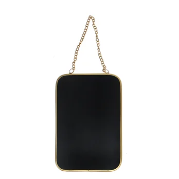 rectangular hanging mirror (15.5cm x 10.5cm) - gold tone rectangular hanging mirror (15.5cm x 10.5cm) - gold tone