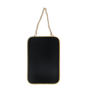 rectangular hanging mirror (15.5cm x 10.5cm) - gold tone