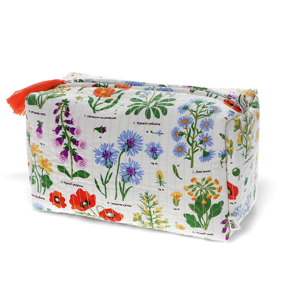 quilted wash bag - wild flowers