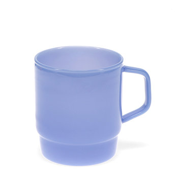tasse à café empilable en verre 280ml - bleu laiteux