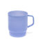 tasse à café empilable en verre 280ml - bleu laiteux