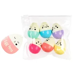 bolígrafos de huevo emoji (paquete de 6)