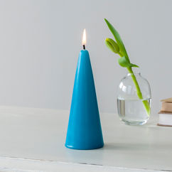 small cone candle - dark blue