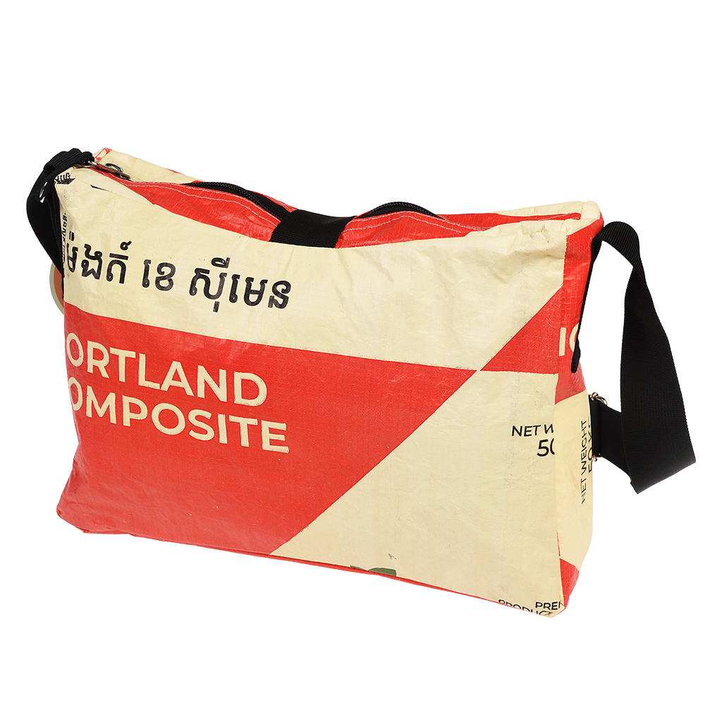 recycled cement bag handbag