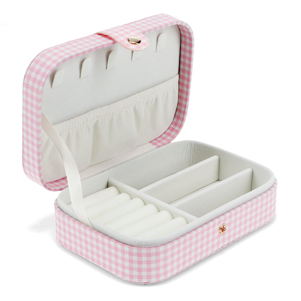 jewellery box - pink gingham cherry