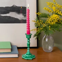 enamel candlestick (13cm) - dark green enamel candlestick (13cm) - dark green