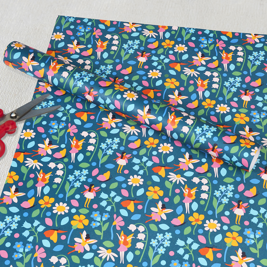 wrapping paper sheets - fairies in the garden