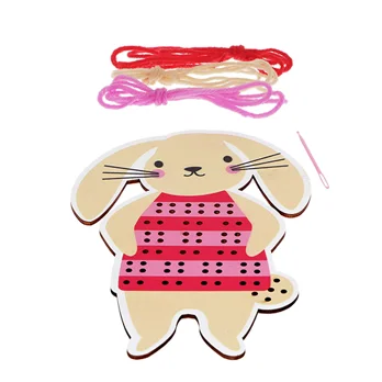 learn to sew wooden hand-stitch set - bunny learn to sew wooden hand-stitch set - bunny