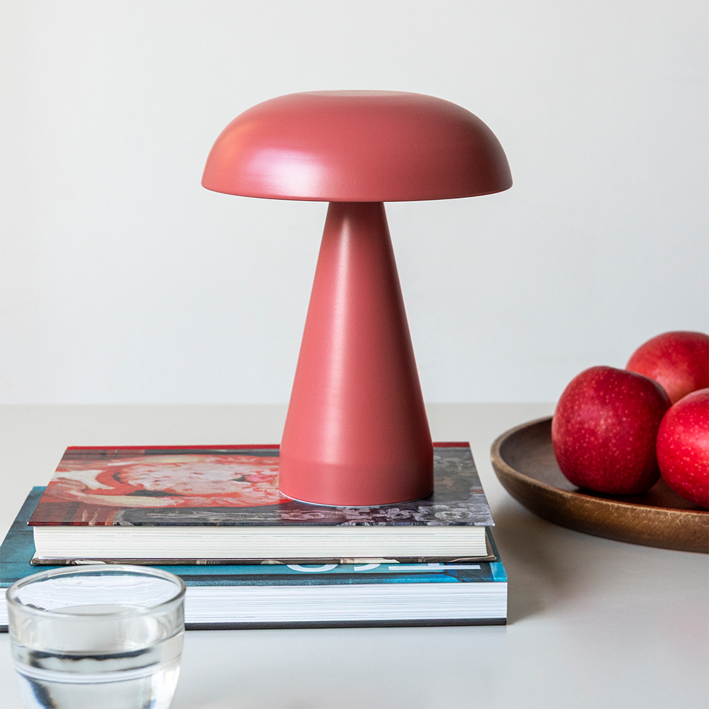 lampe de table champignon à intensité variable tactile - pêche