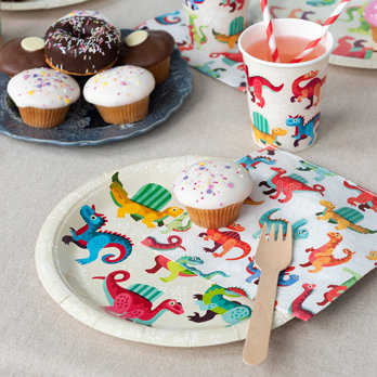 paper plates (pack of 8) - baby dinos