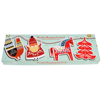 wooden hanging christmas garland