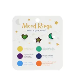 mood rings (set of 3) - heart, star & moon mood rings (set of 3) - heart, star & moon