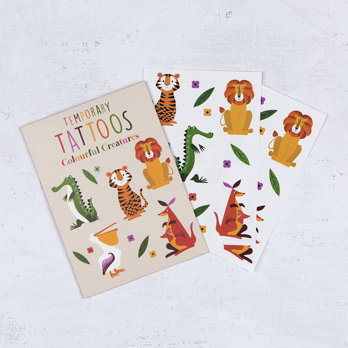temporary tattoos - colourful creatures