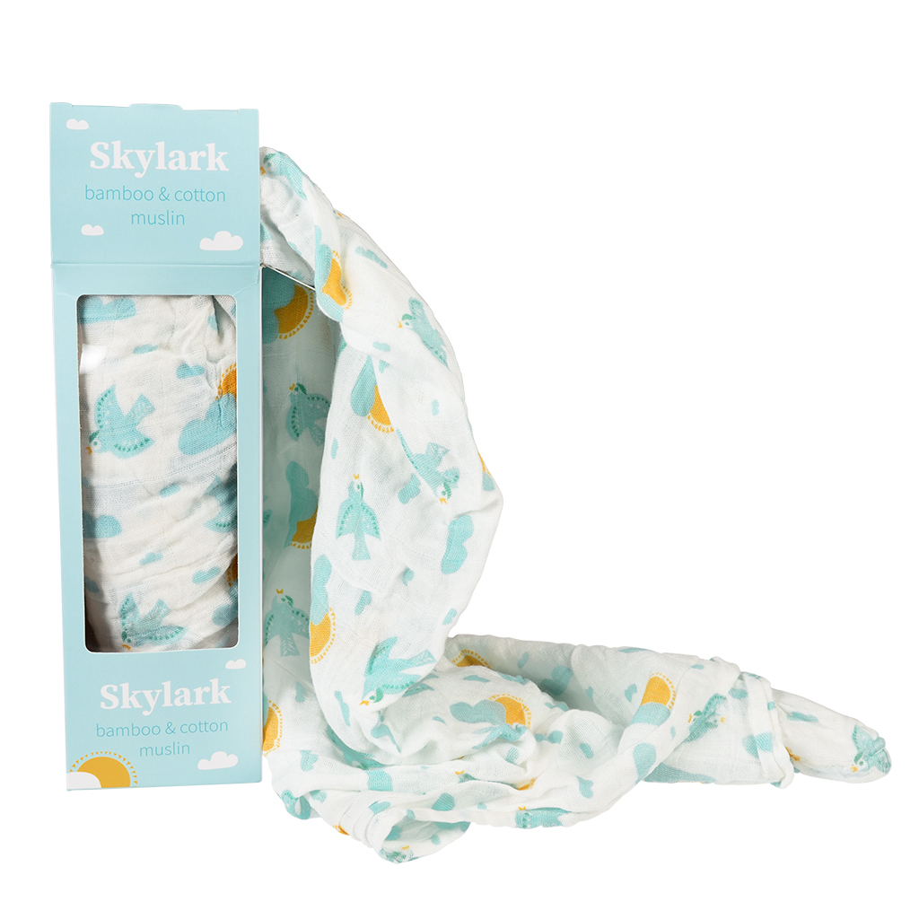 swaddling blanket - skylark