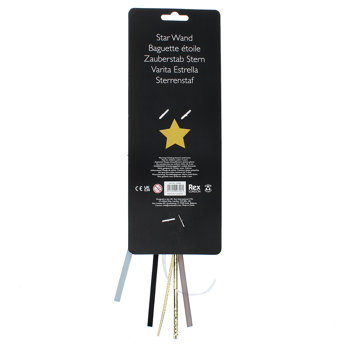 glitter wand - black star