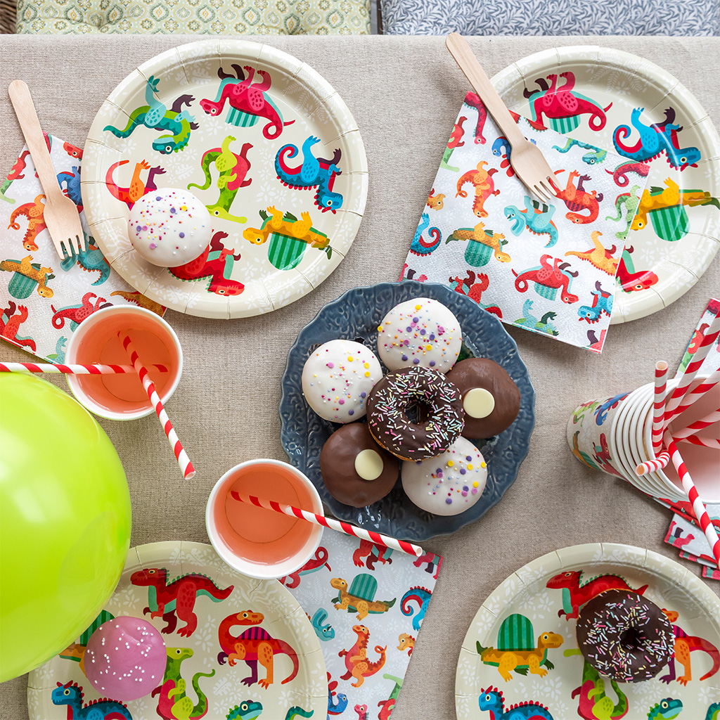 paper plates (pack of 8) - baby dinos