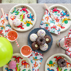 assiettes en carton (lot de 8) - baby dinos