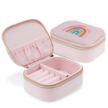 mini travel jewellery box - rainbow