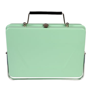 portable suitcase bbq - pistachio green