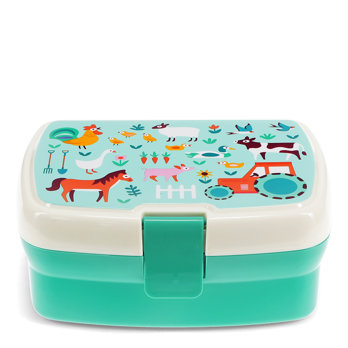lunch box with tray - farmyard