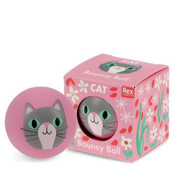 hüpfender flummiball - katze (pink)