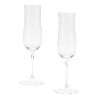 champagnergläser mit eingeschliffenen sternen 200ml (2-er set) - klar