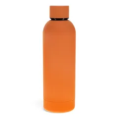 botella de acero recubierta de caucho 500ml - naranja
