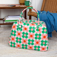 wochenendtasche - pink and green daisy