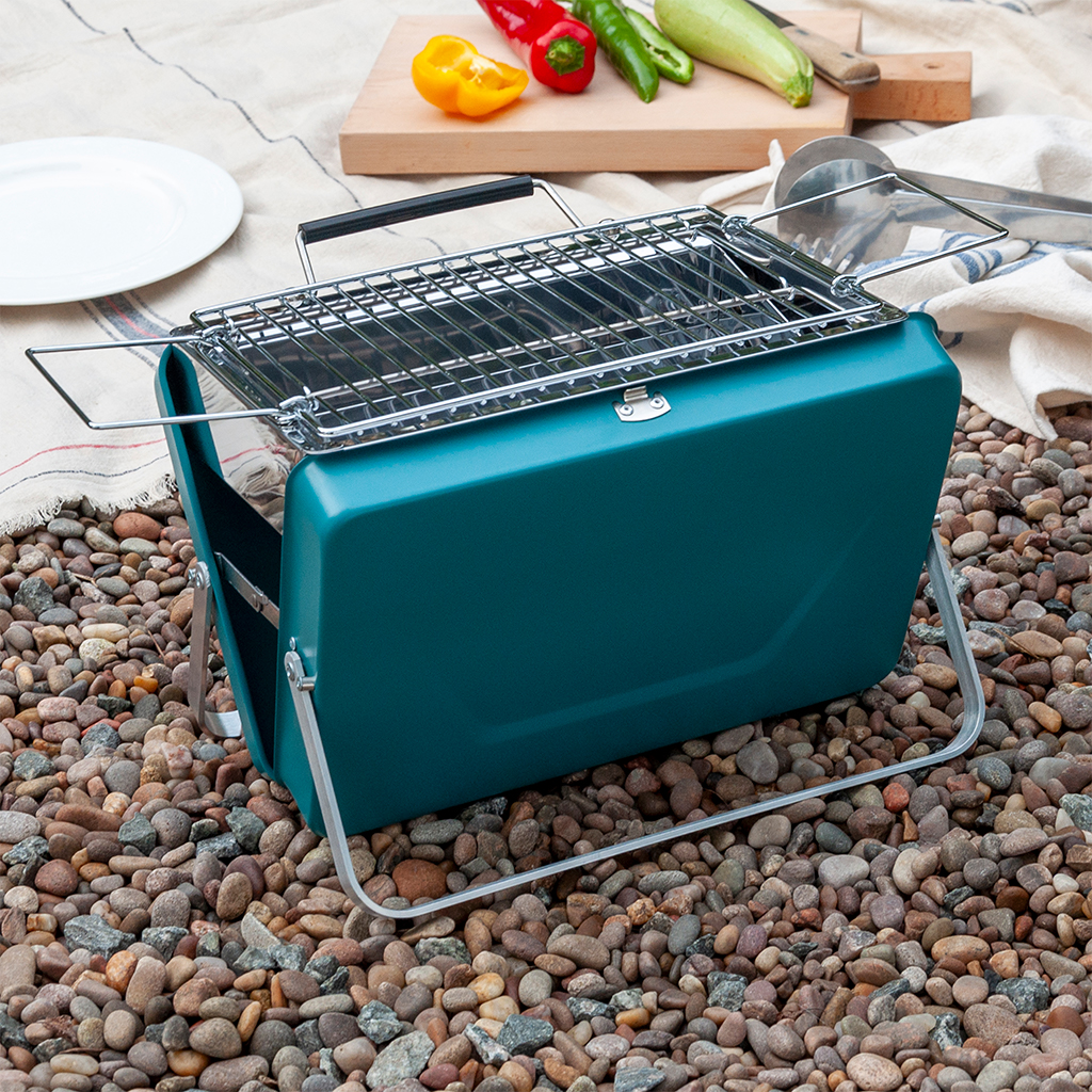 valise portable barbecue - bleu