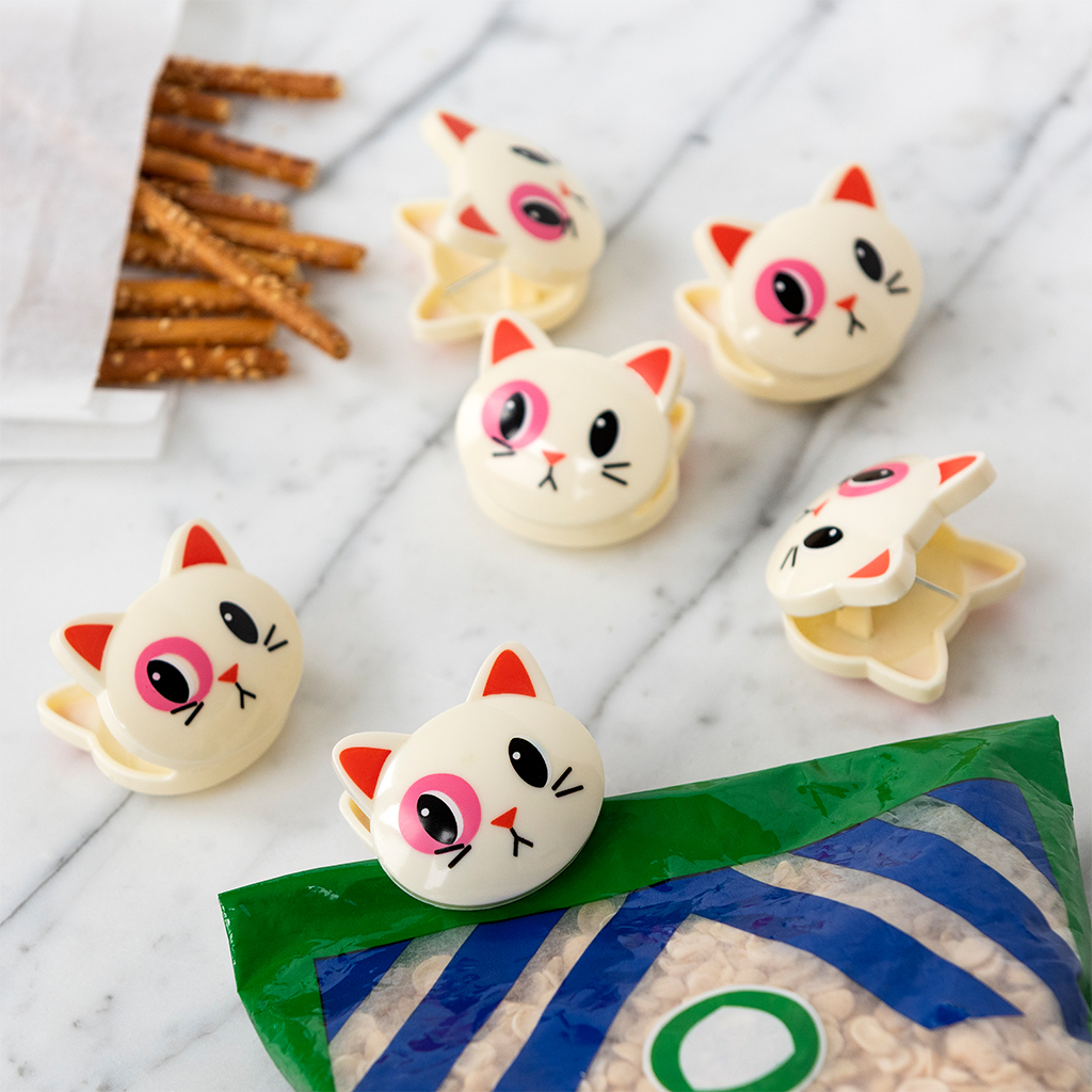 bag clips (set of 6) - cat
