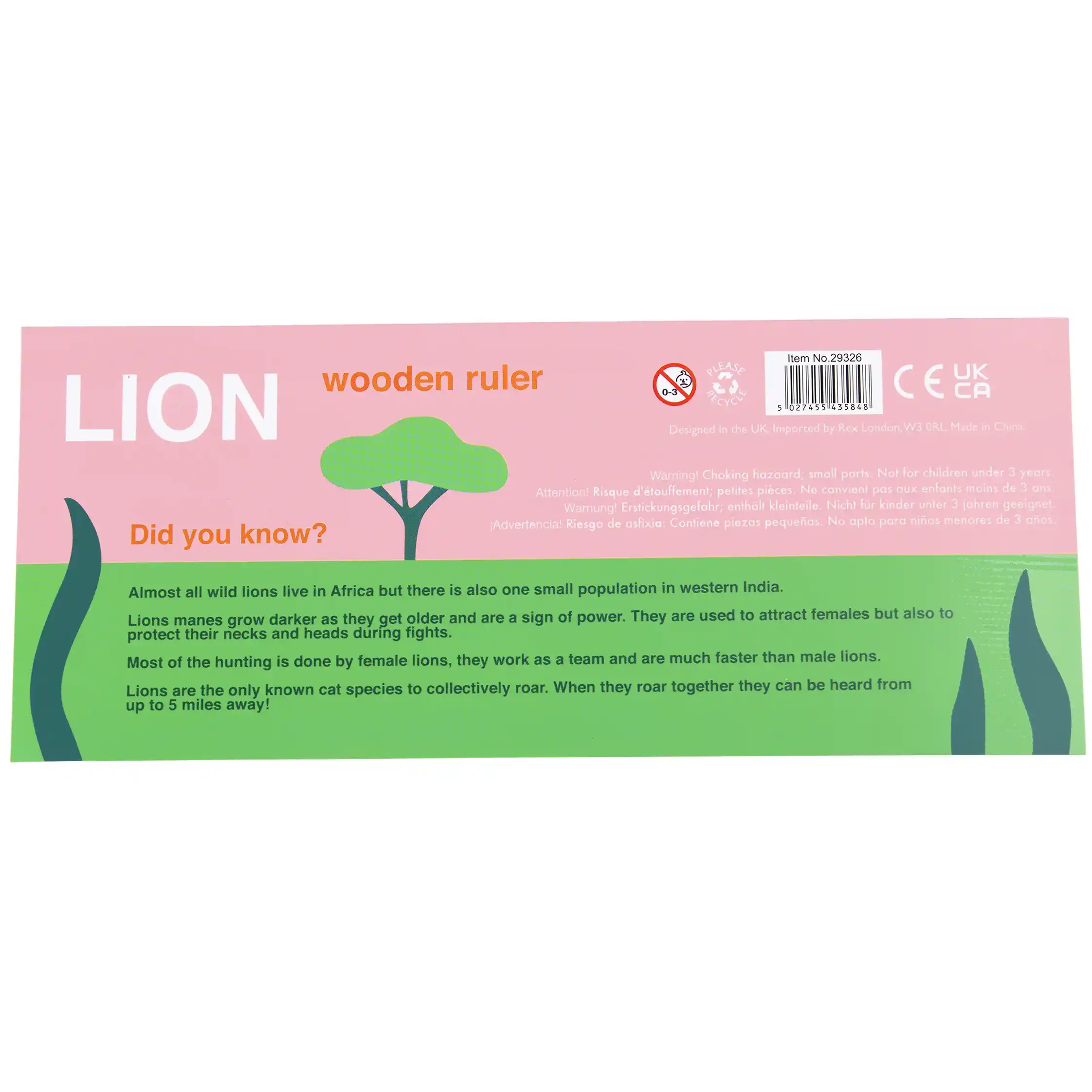 wooden ruler - lion