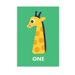 tarjeta de cumpleaños "uno" jirafa