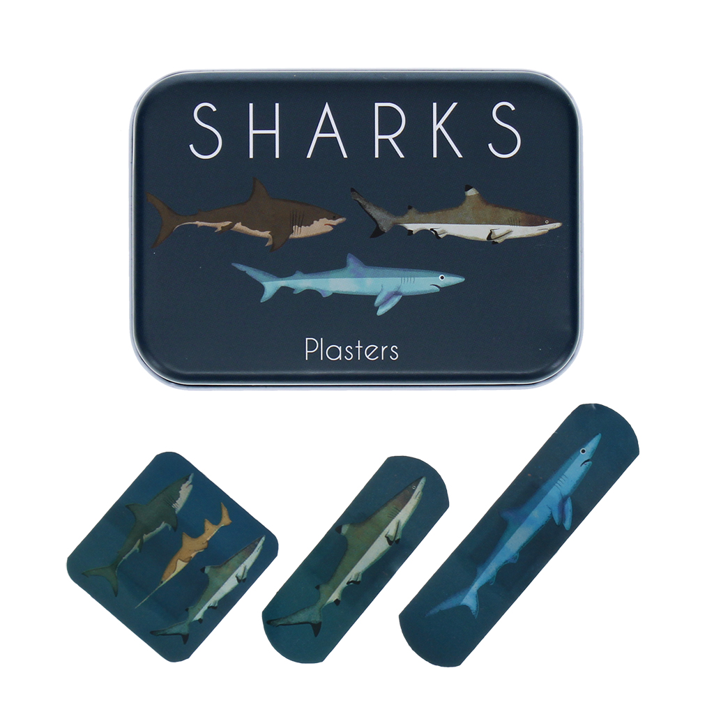 children's plasters in a tin (30 pcs) - sharks