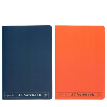 carnets a5 (lot de 2) - orange & bleu