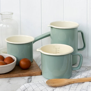 enamel milk pot 0.9ltr - pistachio green