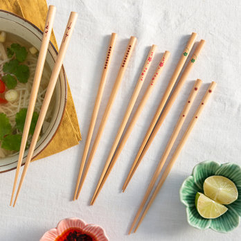 wooden chopsticks (pack of 5 pairs) - delicate patterns