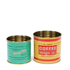 mini storage tins (set of 2) - vintage coffee