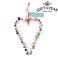 handmade beaded heart decoration (11x16cm) - multi-coloured