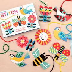 cardboard learn to stitch activity