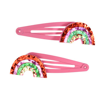 pinces à cheveux paillettes arc-en-ciel (lot de 2)