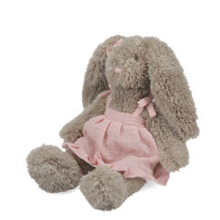 peluche douce - lapin rose