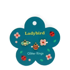 glitter rings (set of 3) - ladybird glitter rings (set of 3) - ladybird