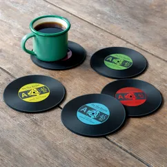 silicone coasters (set of 6) - vinyl record silicone coasters (set of 6) - vinyl record