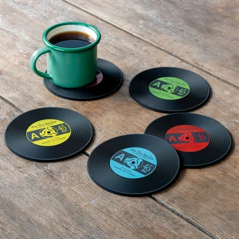silicone coasters (set of 6) - vinyl record silicone coasters (set of 6) - vinyl record