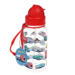 children's water bottle with straw 500ml - road trip